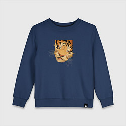 Свитшот хлопковый детский Моська Тигрёнка, цвет: тёмно-синий