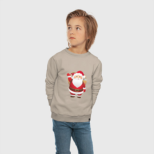 Детский свитшот Санта-Клаус подарки / Миндальный – фото 4