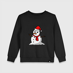 Свитшот хлопковый детский Двухсторонний снеговик, цвет: черный