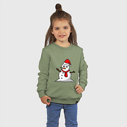 Свитшот хлопковый детский Двухсторонний снеговик, цвет: авокадо — фото 2