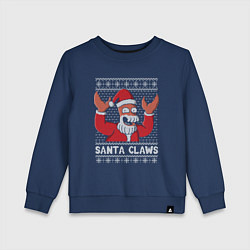 Свитшот хлопковый детский ЗОЙДБЕРГ КЛАУС, SANTA CLAWS ФУТУРАМА, цвет: тёмно-синий