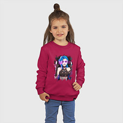 Свитшот хлопковый детский JINX SHOOT ARCANE LOL, цвет: маджента — фото 2