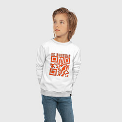 Свитшот хлопковый детский I LOVE YOU QR-CODE, цвет: белый — фото 2