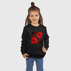 Свитшот хлопковый детский ЧЁРНО КРАСНОЕ ЛОГО ДОТА 2 DOTA 2 LOGO, цвет: черный — фото 2