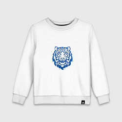 Свитшот хлопковый детский Символ года тигренок синий, цвет: белый