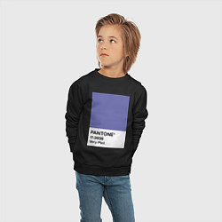 Свитшот хлопковый детский Цвет Pantone 2022 года - Very Peri, цвет: черный — фото 2
