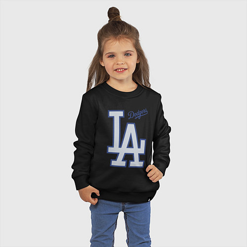 Детский свитшот Los Angeles Dodgers - baseball team / Черный – фото 3