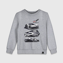 Свитшот хлопковый детский Audi motorsport concept sketch, цвет: меланж