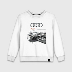 Свитшот хлопковый детский Audi salon concept, цвет: белый
