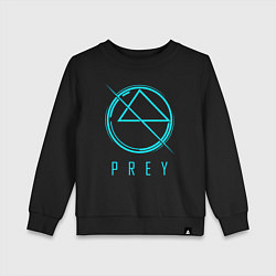 Свитшот хлопковый детский PREY лого, цвет: черный
