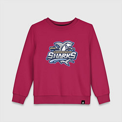 Свитшот хлопковый детский Wilmington sharks -baseball team, цвет: маджента