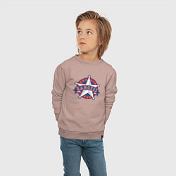 Свитшот хлопковый детский Texas Rangers -baseball team, цвет: пыльно-розовый — фото 2