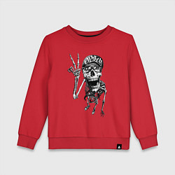 Свитшот хлопковый детский Skeleton dude, цвет: красный
