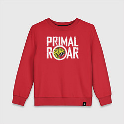 Свитшот хлопковый детский PRIMAL ROAR logo, цвет: красный