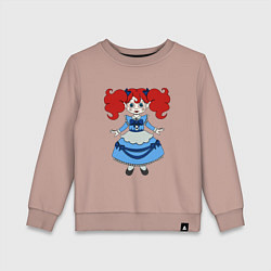 Свитшот хлопковый детский Poppy Playtime doll 01, цвет: пыльно-розовый