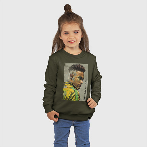 Детский свитшот Neymar Junior - Brazil national team / Хаки – фото 3