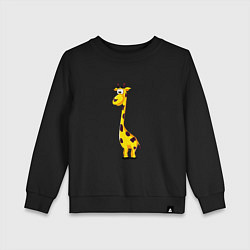 Свитшот хлопковый детский Веселый жирафик, цвет: черный