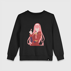 Свитшот хлопковый детский Zero Two 03 Darling, цвет: черный