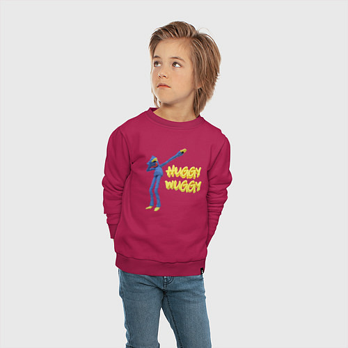 Детский свитшот Хаги ваги Huggy Wuggy Poppy Playtime / Маджента – фото 4