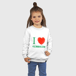 Свитшот хлопковый детский Love Azerbaijan, цвет: белый — фото 2