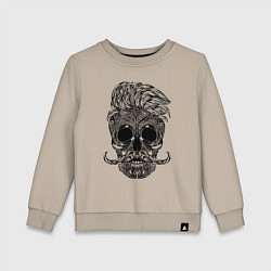 Свитшот хлопковый детский Skull hipster, цвет: миндальный