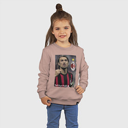 Свитшот хлопковый детский Paolo Cesare Maldini - Milan, captain, цвет: пыльно-розовый — фото 2