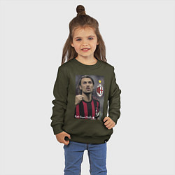 Свитшот хлопковый детский Paolo Cesare Maldini - Milan, captain цвета хаки — фото 2