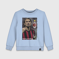 Свитшот хлопковый детский Paolo Cesare Maldini - Milan, captain, цвет: мягкое небо