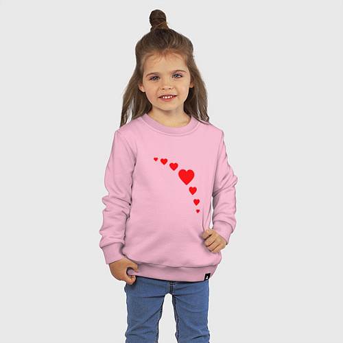 Детский свитшот Сердечки для любви / Светло-розовый – фото 3