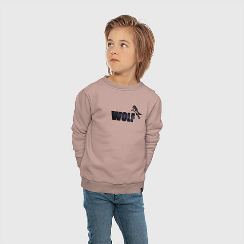 Детский свитшот Wolf brand / Пыльно-розовый – фото 4