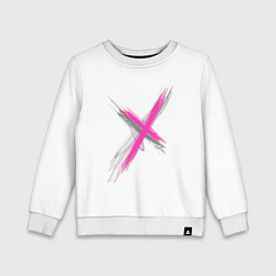 Свитшот хлопковый детский Коллекция Get inspired! Pink cross Абстракция P-cr, цвет: белый