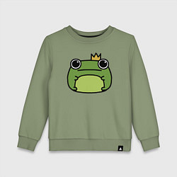 Свитшот хлопковый детский Frog Lucky король, цвет: авокадо
