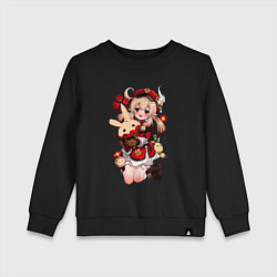 Свитшот хлопковый детский КЛИ милейшее создание Геншин, цвет: черный