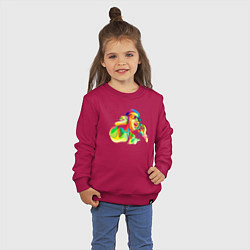 Свитшот хлопковый детский Музыка в наушниках яркая, цвет: маджента — фото 2