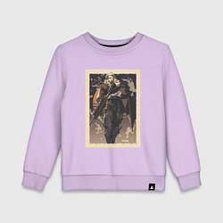 Свитшот хлопковый детский Sova арт, цвет: лаванда