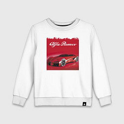 Свитшот хлопковый детский Alfa Romeo - красная мечта!, цвет: белый