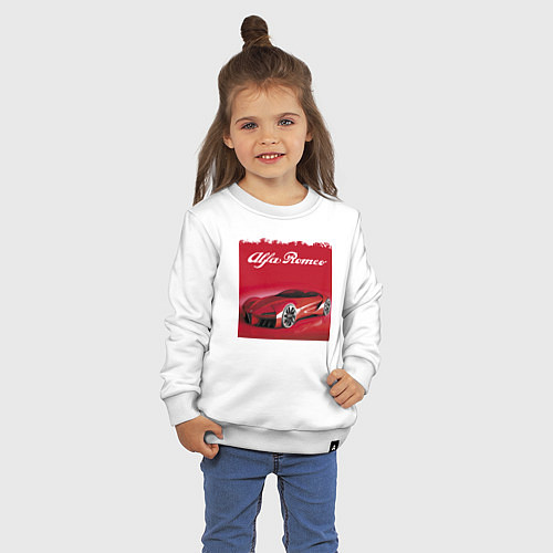 Детский свитшот Alfa Romeo - красная мечта! / Белый – фото 3
