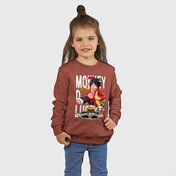 Свитшот хлопковый детский One Piece Monkey Большой Куш Манки, цвет: кирпичный — фото 2