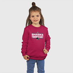 Свитшот хлопковый детский SHARKS TERRITORY САН-ХОСЕ ШАРКС, цвет: маджента — фото 2