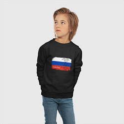 Свитшот хлопковый детский Для дизайнера Флаг России Color codes, цвет: черный — фото 2