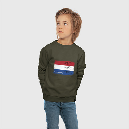 Детский свитшот Для дизайнера Флаг Нидерландов / Хаки – фото 4