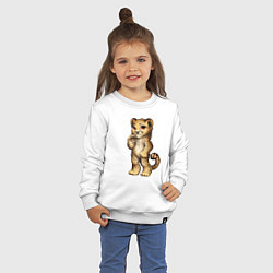 Свитшот хлопковый детский Прикольный милый леопардик, цвет: белый — фото 2