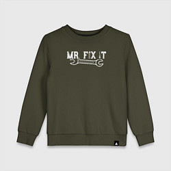 Свитшот хлопковый детский Mr FIX IT, цвет: хаки