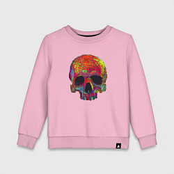 Свитшот хлопковый детский Cool color skull, цвет: светло-розовый