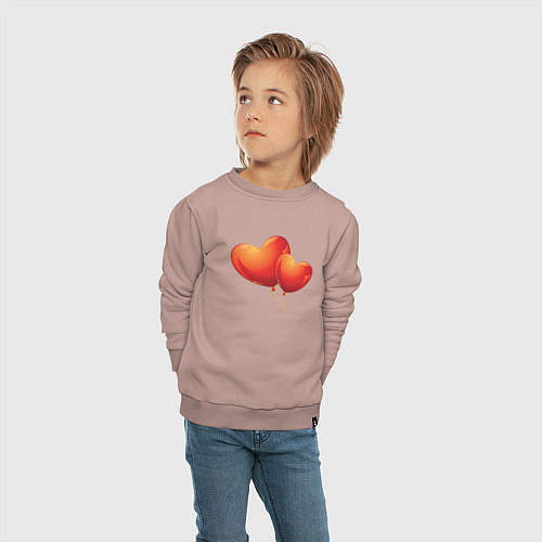 Детский свитшот Воздушные Сердца Любовные Шары / Пыльно-розовый – фото 4