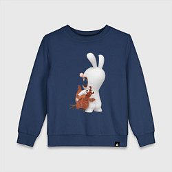 Свитшот хлопковый детский Бешеный кролик и курица, цвет: тёмно-синий