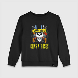 Свитшот хлопковый детский GUNS N ROSES ГРУППА, цвет: черный