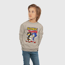 Свитшот хлопковый детский ЕЖ СОНИК SONIC THE HEDGEHOG, цвет: миндальный — фото 2