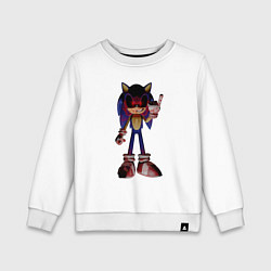 Свитшот хлопковый детский Sonic Exe Gesture, цвет: белый