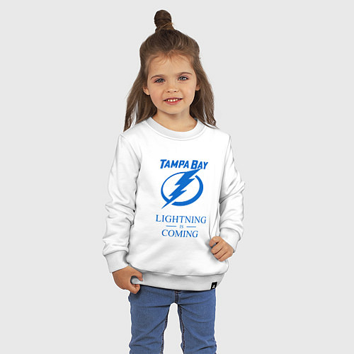 Детский свитшот Tampa Bay Lightning is coming, Тампа Бэй Лайтнинг / Белый – фото 3